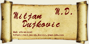 Miljan Dujković vizit kartica